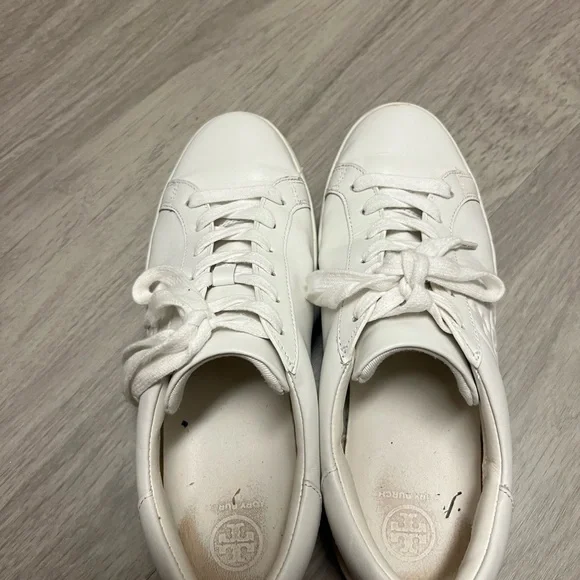 Tory Burch White Logo Sneakers - Picture 4 of 4